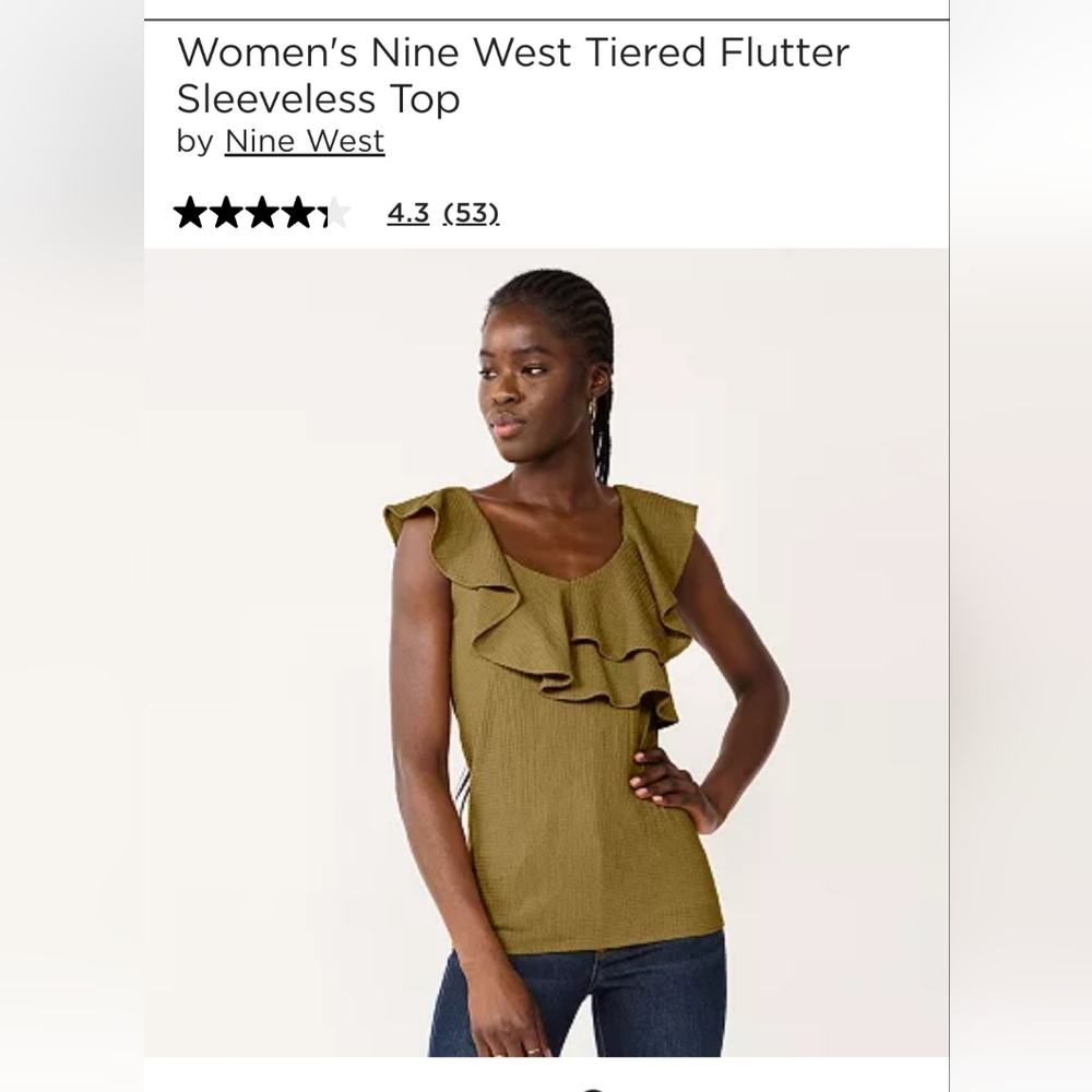 Nine West Ruffle Tank - Picture 2 of 7